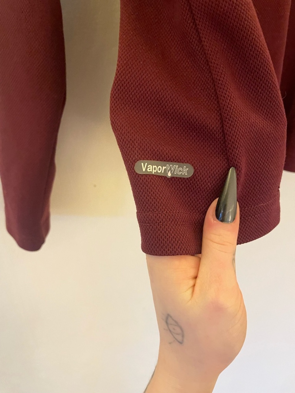 The North Face Women's Burgundy Vintage Quarter-Zip LongSleeve Top Outdoorsy Y2K - Picture 9 of 15